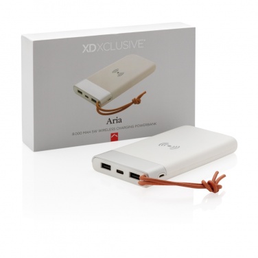 Logotrade mainoslahjat kuva: Aria 8000 mAh 5 W:n langaton varavirtalähde