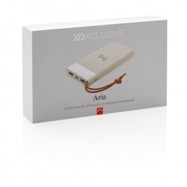 Logo trade mainoslahja kuva: Aria 8000 mAh 5 W:n langaton varavirtalähde