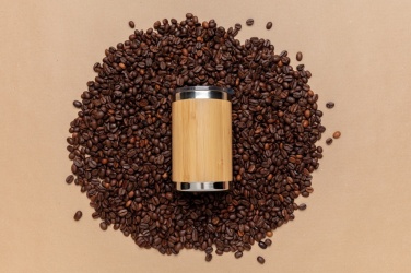 Logo trade liikelahjat mainoslahjat kuva: Coffee to go -bambutermosmuki