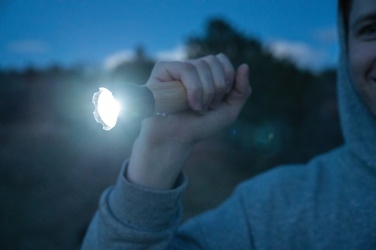 Logotrade mainoslahja ja liikelahja kuva: Lucid 5W taskulamppu RCS muovista ja bambusta