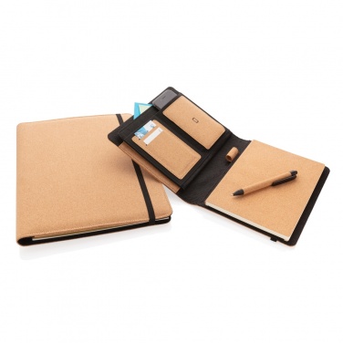 Logo trade mainoslahja kuva: Deluxe korkki portfolio A4 kynällä