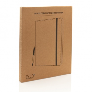 Logo trade mainostuote kuva: Deluxe korkki portfolio A4 kynällä