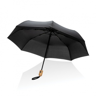 Logotrade liikelahja tuotekuva: 21" Impact AWARE™ RPET 190T auto open/close bambusateenvarjo