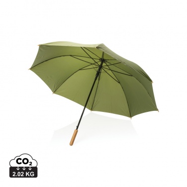 Logotrade liikelahja tuotekuva: 27" Impact AWARE™ RPET 190T auto-open bambusateenvarjo
