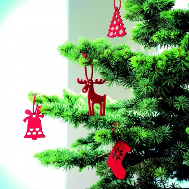 Logotrade liikelahja tuotekuva: Set of 6 felt tree hangers