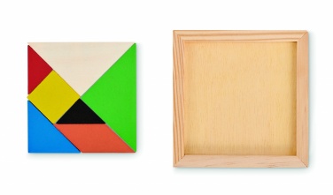 Logo trade liikelahjat tuotekuva: Tangram-palapeli puusta