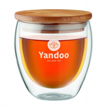 Logotrade liikelahja mainoslahja kuva: Bambu borosilikaattilasi 250ml Hamburg
