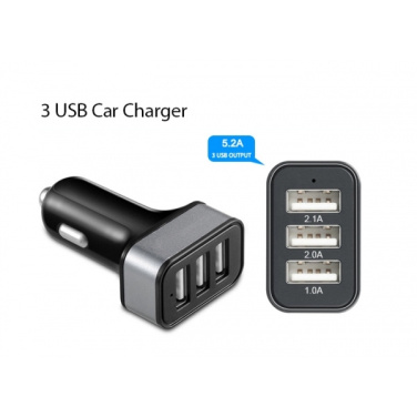Logotrade mainoslahjat kuva: Autolaturi 3 USB-portilla