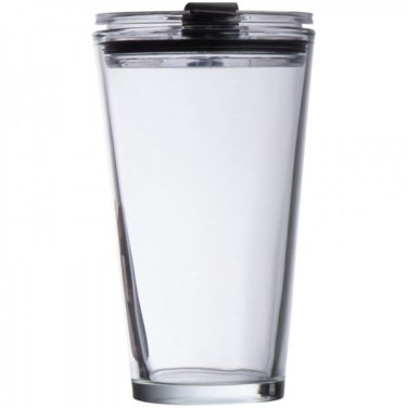 Logotrade mainostuote tuotekuva: Lasimuki kannella WATTENSCHEID 400 ml