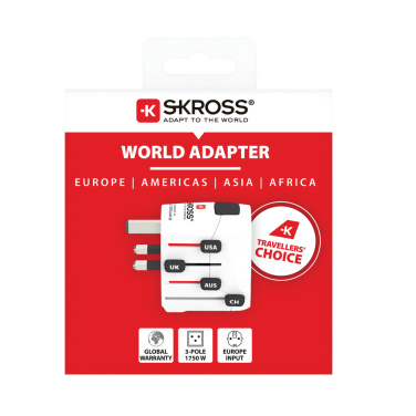 Logotrade liikelahja mainoslahja kuva: SKROSS Pro 3-napainen matka adapteri