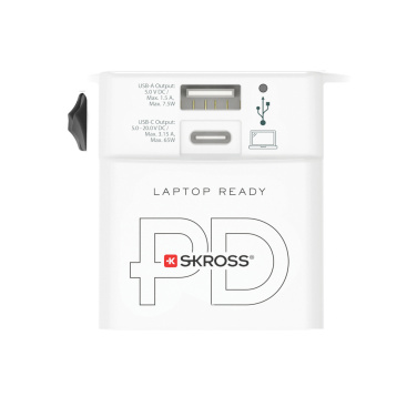 Logotrade liikelahjat mainoslahjat tuotekuva: SKROSS World Travel adapteri MUV 65W PD USB C -kaapelilla