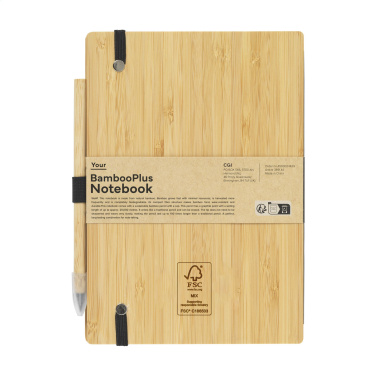 Logotrade liikelahja tuotekuva: BambooPlus Paper Notebook A5 - Inkless Pen