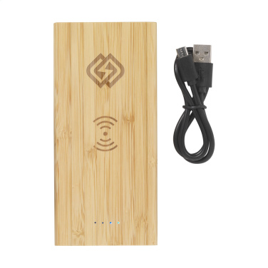 Logotrade mainoslahjat kuva: Bamboo 8000 Wireless Powerbank langaton laturi