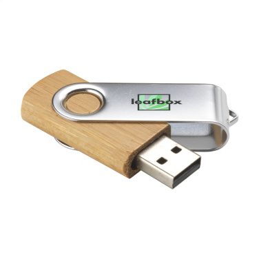 Logo trade mainostuote kuva: USB Twist Bamboo varastossa 4 Gt