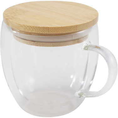 Logo trade mainoslahja ja liikelahja tuotekuva: Lenora 250 ml:n lasikuppi bambukannella