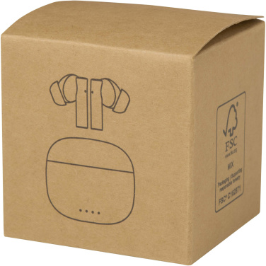 Logotrade mainostuote tuotekuva: Alterf kierrätysmuovista valmistetut langattomat True Wireless Bluetooth® -kuulokkeet silikonisilla korvasovittimilla