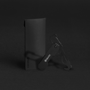 Logotrade firminės dovanos nuotrauka: Sulankstomas „Gear X“ kasdienio naudojimo įrankis su karabinu ir siuntų pjaustytuvu