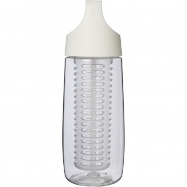 Logotrade korporatīvās dāvanas foto: HydroFruit 700 ml otrreizēji pārstrādāta plastmasas sporta pudele ar pārslēdzamu vāku un infūziju