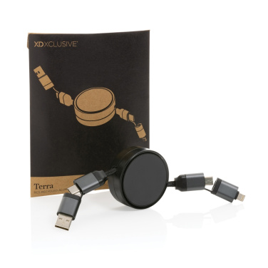 Logotrade dāvanas foto: Terra RCS pārstrādāta alumīnija izvelkamais 6 vienā kabelis