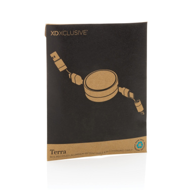 Logotrade korporatīvās dāvanas foto: Terra RCS pārstrādāta alumīnija izvelkamais 6 vienā kabelis