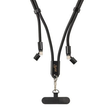 Logotrade korporatīvās dāvanas foto: LoopAmp RCS RPET regulējams telefona vads ar 60 W kabeli