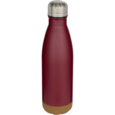 Logotrade logo dāvanas foto: Cove 500 ml dubultsienu vakuuma izolēta nerūsējošā tērauda ūdens pudele ar korķa detaļām