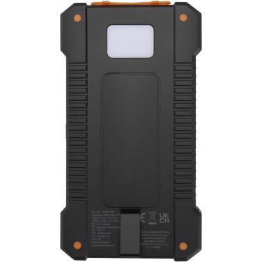 Logotrade ziemassvētku dāvanas foto: Altair 5000 mAh 10 W pārstrādātas plastmasas izturīga saules enerģijas pārnēsājamā baterija ar iebūvētu lukturīti