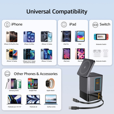 Logotrade dāvanas foto: Urban Vitamin Sacramento 105W GAN lādētājs+ievelkami kabeļi