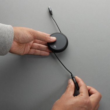 Logotrade ziemassvētku dāvanas foto: Terra RCS pārstrādāta alumīnija ievelkams 240 W 2-in-1 kabelis