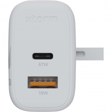 Лого трейд pекламные подарки фото: Xtorm XEC067G GaN² Ultra сетевое зарядное устройство мощностью 67 Вт, вилка стандарта Великобритании