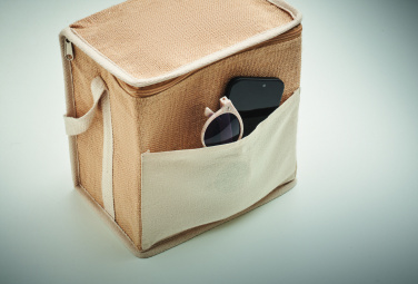 Лого трейд pекламные подарки фото: Jute and canvas cooler bag 3L
