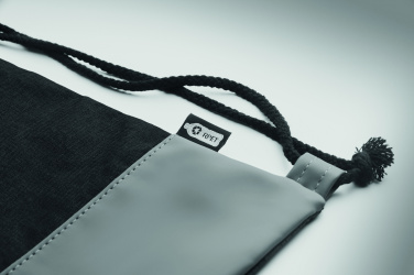Лого трейд pекламные cувениры фото: RPET PU drawstring bag 2 tone