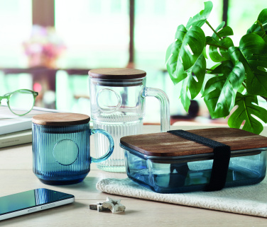 Логотрейд pекламные подарки картинка: Ribbed glass mug 300ml