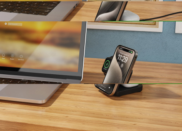 Лого трейд pекламные подарки фото: Магнитное зарядное устройство Urban Vitamin Arcadia RCS из пластика 15 Вт 3-в-1