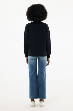 Лого трейд бизнес-подарки фото: Свитер IQONIQ Elgon из переработанного хлопка с застежкой-молнией на четверть дюйма