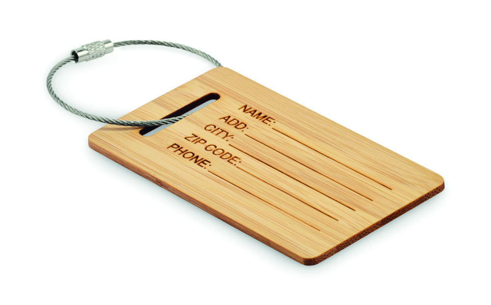Лого трейд pекламные продукты фото: Bamboo luggage tag