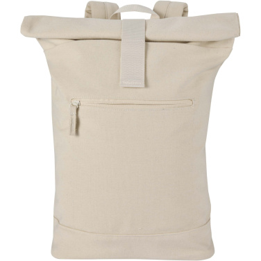 Лого трейд pекламные cувениры фото: Рюкзак Recanvas со сворачивающимся верхом для ноутбука с диагональю экрана 14 дюймов, изготовленный из переработанных материалов по стандарту GRS, объемом 16 л