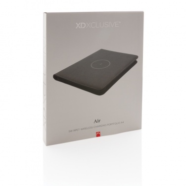 Logotrade presentreklam bild: Air A4 portfolio med trådlös laddning och powerbank