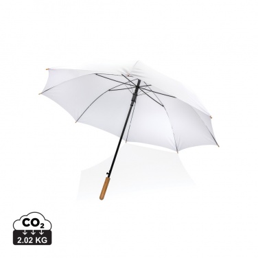 Logotrade kampanjprodukter bild: 27" Impact AWARE™ RPET 190T auto open paraply bambu