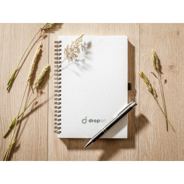 Logotrade profilprodukter bild: Mjölkkartong Wire-O-papper Notebook A5