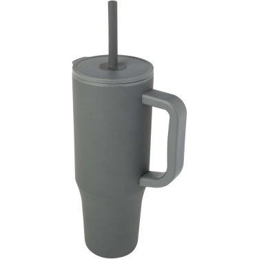 Logotrade reklamprodukter bild: Brady 900 ml RCS-certifierad isolerad mugg med silikonsugrör