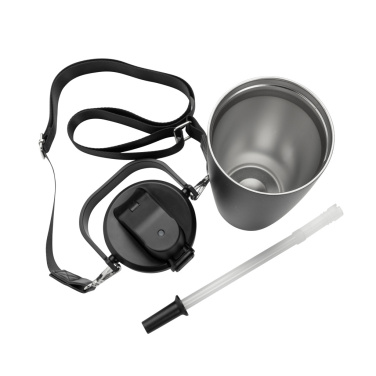 Logotrade profilreklam bild: Avira Ayla RCS återvunnet stål duosip låsbar axelremsmugg